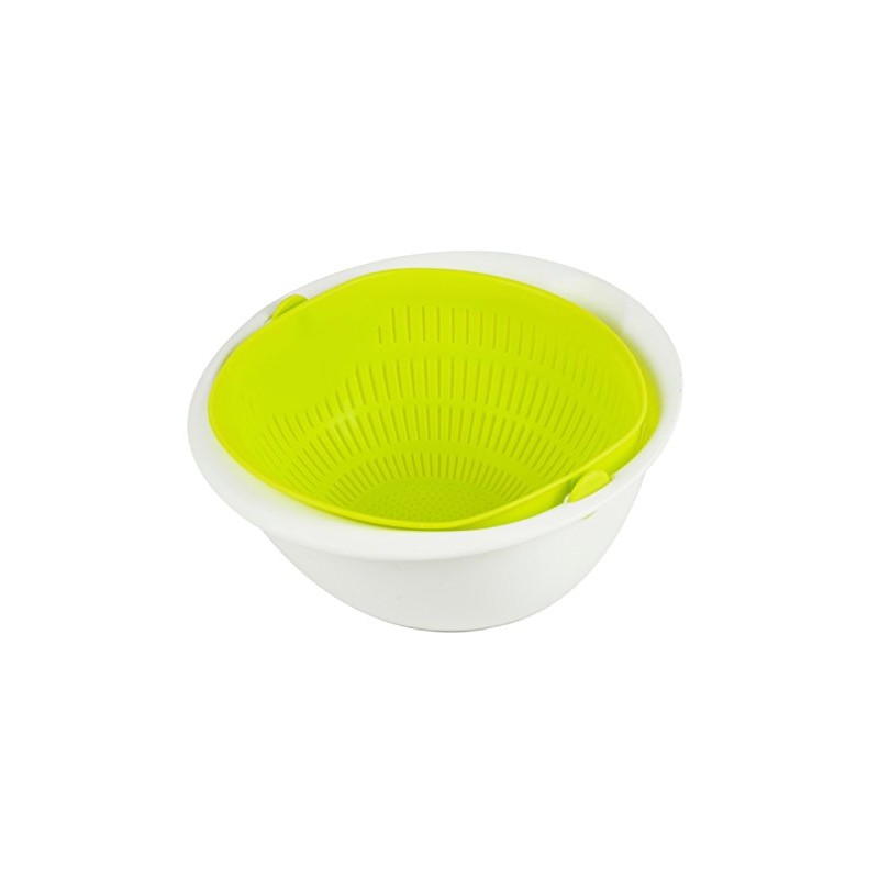 Pearl Metal C-5724 Mira Colander Bowl, Small, Green, Made in
