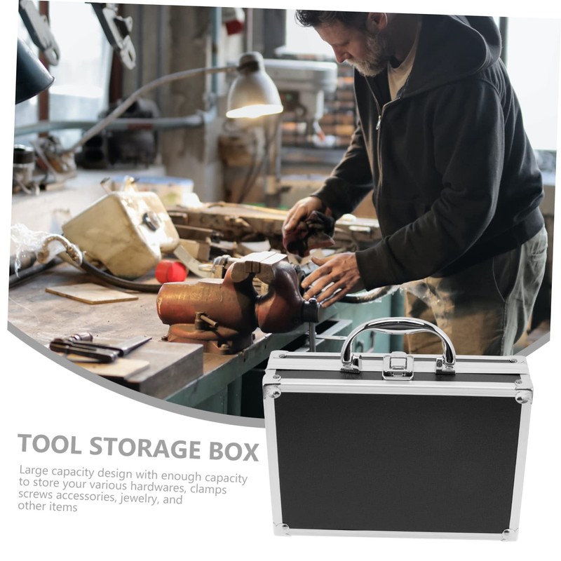 IWOWHERO Aluminum Tool Box Cosmetic Carrying Case Portable Aluminum Alloy