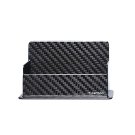 Business Card Holder for Desk,Real Carbon Fiber Business Card Display Business Card Stand Desktop Name Card Organizer for Exhibition, Home, Office, Fits 30-50 Business Cards