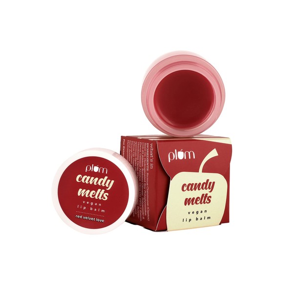 Plum Red Velvet Lip Balm With Carrot Seed Oil, Cocoa & Shea Butter, Natural UV Protection, Intense Moisturization & Nourishment, Vegan Balm for Dry, Cracked & Chapped Lips, 100% Cruelty Free, 0.42 OZ