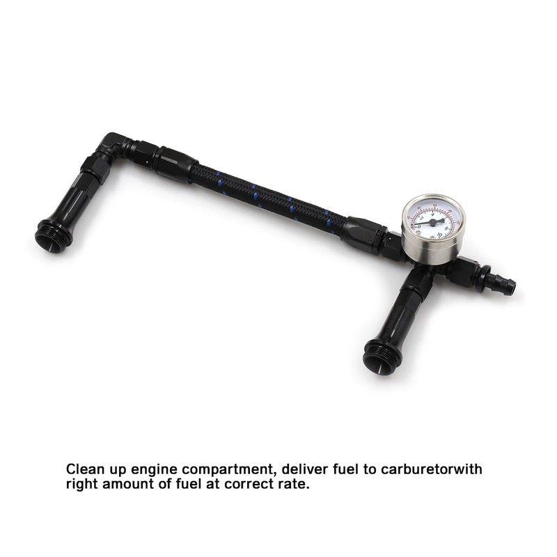 Braided AN6 Dual Feed Carb Fuel Line Double Pump for
