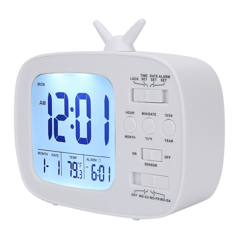 Smart Alarm Clock Multifunctional LED Digital Display 12/24 Hour Switch