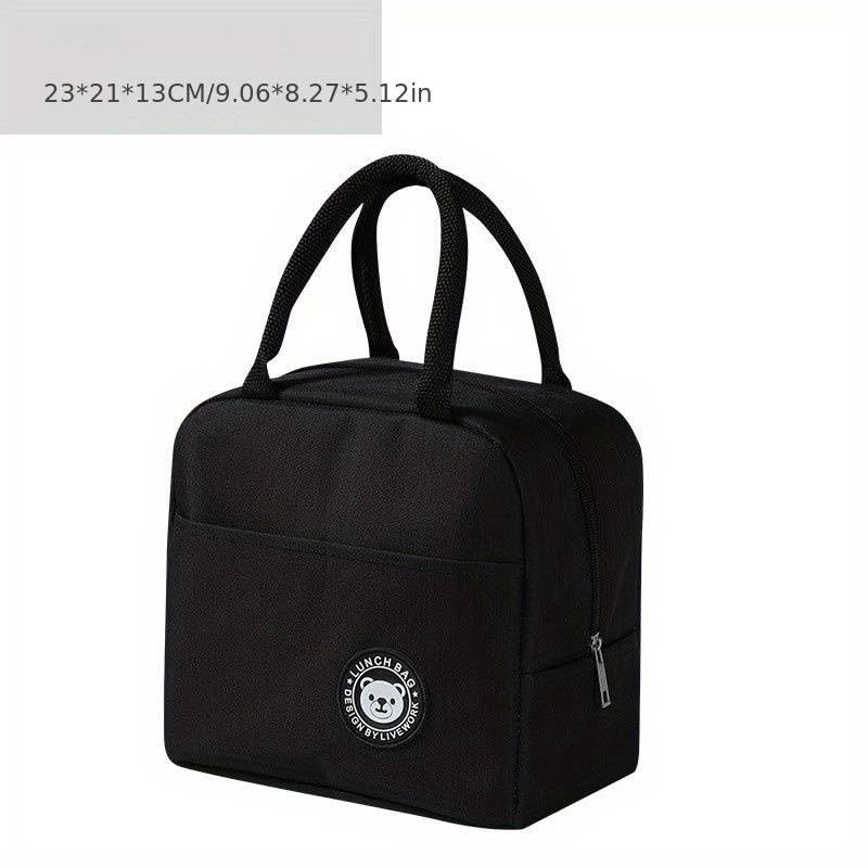 Générique Black Lunch Box with Cutlery and Insulated Bag, Ideal