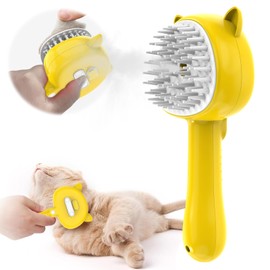 Cat Brush with Steam, 4-in-1 Steam Brush Cat, Multifunctional Cat Brush, Cat Steam Brush for Massage, Care and Hair Removal, Pet Hair Brush, Steam Brush with Water Tank, Steam Brush Cat