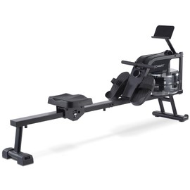 ECHANFIT Water Rowing Machine - Magnetic Rower with Monitor, Device Holder, Adjustable 6 Level Water Resistance and 32 Mechanical Resistance,Easy Storage Rowing Machines for Home use