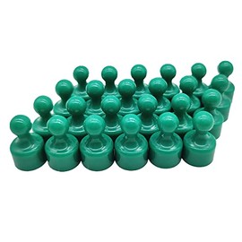 24 Magnetic Push Pin Miniature Game Piece Pawn Magnets, Useful for Fun Fridge, Cabinets, Office, Map Magnets, Kitchen Magnets, Whiteboard Magnets, Photo Magnets, Colorful Magnets and More Green