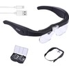 YOCTOSUN Rechargeable Magnifying Glasses, Head Magnifier Glasses with 2 LED