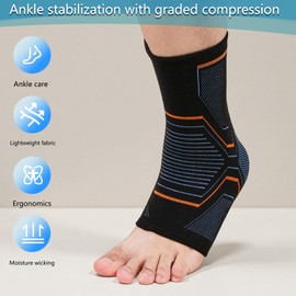 tiyiyok Sprunggelenkbandage, Knöchelbandage mit Atmungsaktivem & Anpassbarem Design, Knöchelschutz für Sport, Laufen, Basketball, Bandage Fußgelenk bei Bänderrissen, und Sehnenscheidenentzündung (M)