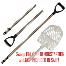 CooB Upgraded Travel Stainless Steel Pole Handle for Sand Scoop Scoops Shovel, Metal Detecting Detector Hunting Tool. Sand Scoop Not Included. (Stainless Steel Pole)