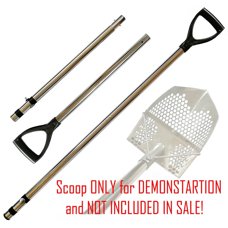 CooB Upgraded Travel Stainless Steel Pole Handle for Sand Scoop