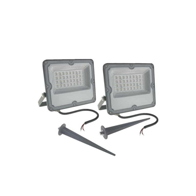QUANS 2-Pack 20W LED Flood Lights - Cool White 6000K,