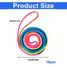 EYVRPAU Pack of 10 String Games, Finger Game, Rope Toy for Children, Party Bags, Children's Birthday Parties from 4 Years (160 cm Long) (Rainbow)