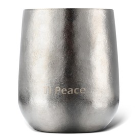 Wine Tumbler,8 oz Titanium Wine Tumbler,Insulated Double Wall Titanium Travel Tumbler-- Made with Pure Titanium99.5%,Dishwasher Safe