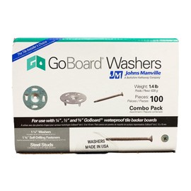 GoBoard Washers Metal Studs - 1-1/4" Washers & 1-5/8" Self-Drilling Fasteners Combo Box, 100 Each