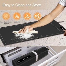 Electric Warming Tray with Adjustable Temperature-Portable Warming Mat for Food,Roll Up Silicone Food Warmer for Parties with 3 Temperature Settings,Versatile Food Warmers for Parties Buffet (Black)