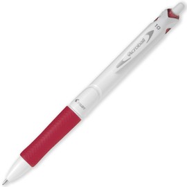 Pilot Acroball Pure White Retractable Ballpoint Pen - Begreen Range 79% Recycled - Pack of 3 Pens - Medium 1.0mm Nib - Ideal for Writing, School, Home, Revision, Office. (Red)