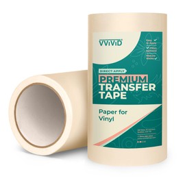 VViViD Premium Direct-Apply Medium-High Tack Transfer Tape for Crafting Vinyl, 6” x 50’ Easy-Apply Paper for Cricut, Sillhouette, Decals and Lettering