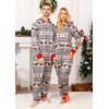 VNVNE Family Christmas Pajamas Matching Sets,Snowflake Print Xmas One-piece Pajamas,Long