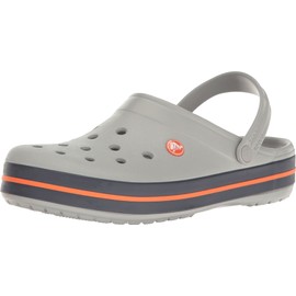 Crocs Unisex-Adult Crocband Clog, Light Grey/Navy, 7 US' Women
