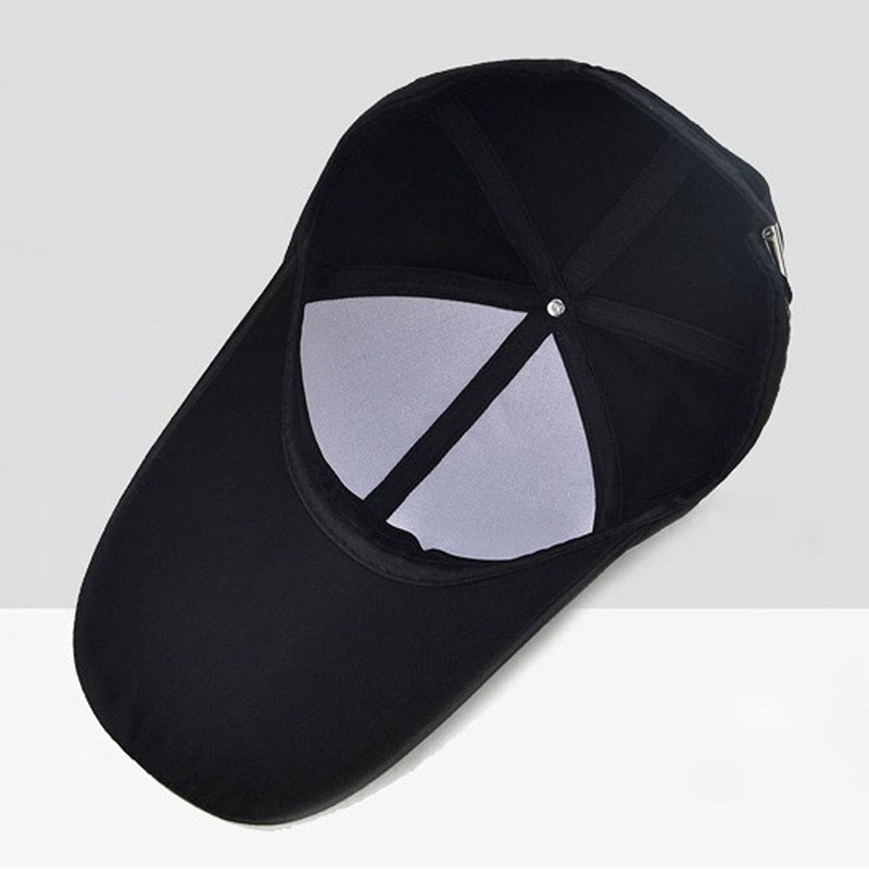 Kangqifen Men's Women's Long Brim Canvas Summer Baseball Cap (Black)