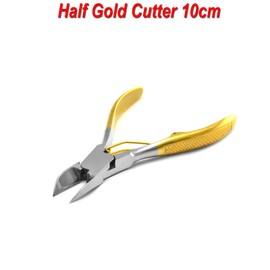 MEDSPO Professional Ingrown Toe Nail Cutters Clippers Pliers | Side Cutters Straight Curved | Beauty Gauges | Cuticle Pushers Skin Knife (Half Gold Cutter 10cm)