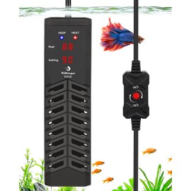 fishkeeper 800W Submersible Aquarium Heater – Ultra-Safe Digital Fish Tank Heater for 80-230 Gallon, Leaving Water Auto Power-Off, PID Intelligent Fast Heating, 59°F-93°F Accurate Temperature Control