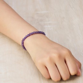 Philip Jones Amethyst Mini Beaded Gemstone Stretch Bracelet