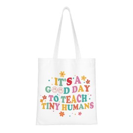 Teacher Appreciation Gift, Teacher Gifts For Women, Thank You Gifts for Teacher, Black Teacher Canvas Tote Bag for Shopping, Grocery, Outdoor