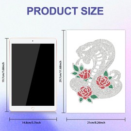ANATTASOUL Iron On Rhinestone Transfer Sticker Crystal Iron-On Sticker Snake Cobra Rose Hotfix Bling Rhinestone Patch For Clothing Hat Carry Bag DIY Crafts Gifts Festival