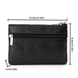 3 pieces key case for men and women, key case PU leather with key ring, 11.5 x 7.5 x 1 cm, key pocket for can store car keys, cards and money, black, black, Modern