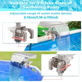 Hanaoyo Pool Fountain Waterfall - Smooth Flowing Above Ground Pool Accessory for Outdoor Decor and Relaxation
