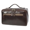 Mens Real Leather Toiletries Wash Shaving Bag Travel Pouch Tripper