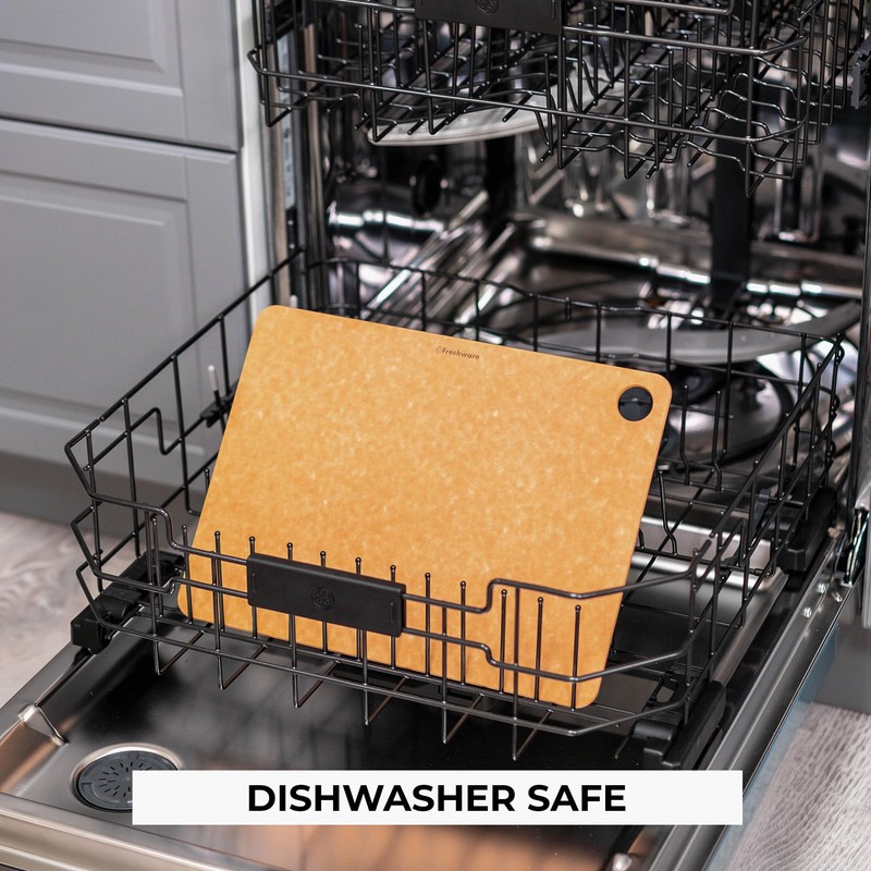 Freshware Wood Cutting Board for Kitchen, Dishwasher Safe, Large, 15"
