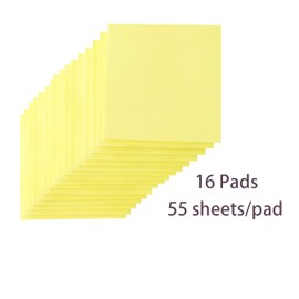Wowivy (16 Pack) Sticky Notes 3x3 in, Canary Yellow, Sticky Pads, Recyclable, Self-Stick Notes Pads, Easy to Post for Home, Office, Notebook，56 Sheets/pad, 896 Sheets Total