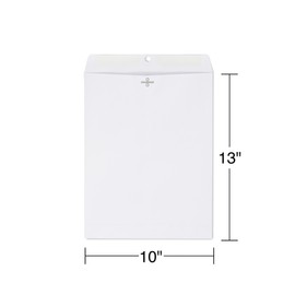 Staples Gummed & Clasp Catalog Envelopes, Large White Mailing Office Envelops Pack of 100, 10x13 Inches