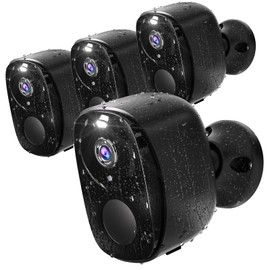 ELECCTV Security Cameras Wireless Outdoor 4pack, 2K Battery Powered Camera for Home Security with IP65, SD/Free Cloud Storage, No Monthly Fee, AI Motion Detection, Color Night Vision, 2-Way Audio