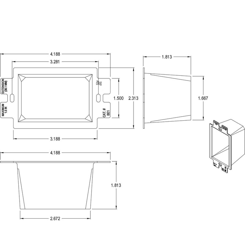 iMBAPrice BE1-2 (1-Gang) Electrical Power Outlet Box Extender - White,