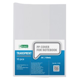 D.RECT Set of 10 Notebook Covers DIN A4, Transparent, Book Covers Made of Durable and Wipe-Clean Polypropylene Film, Strong 150 Micron, Clear