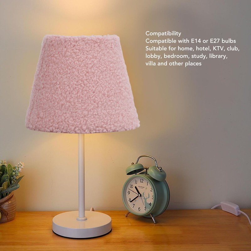 Plush Cloth Lamp Shade Replacement Decorative Soft Comfortable Cone Round