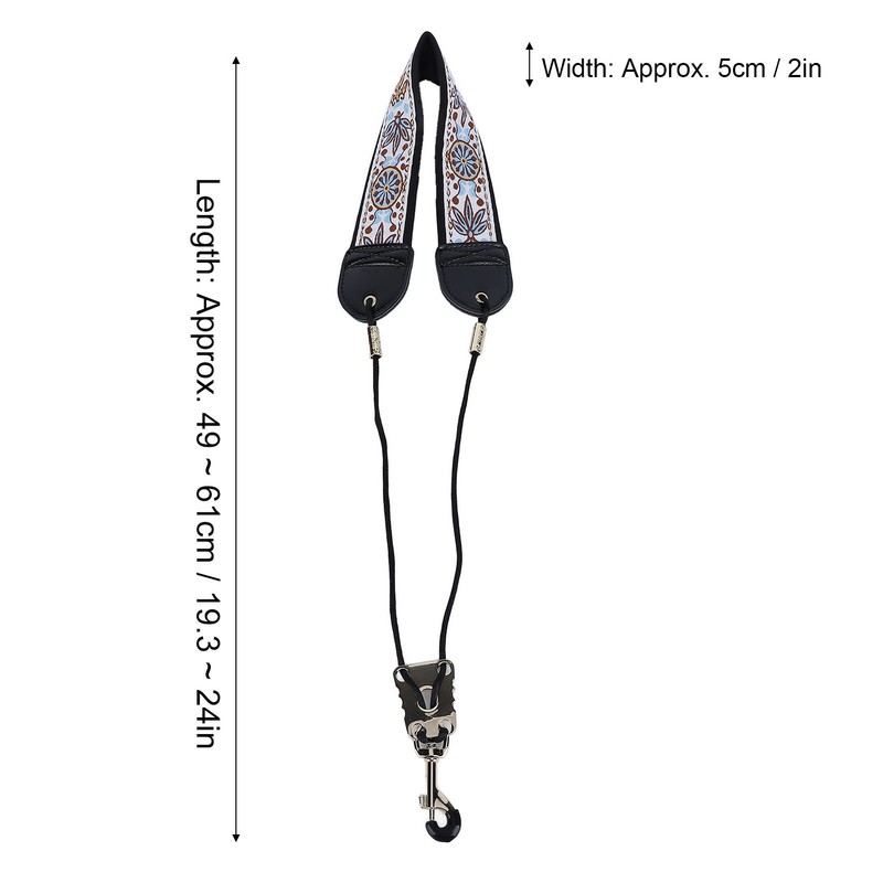 Embroidery Saxophone Neck Strap for Alto Tenor Sax Adjustable Instrument