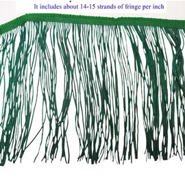 Lauthen.S 10 Yards of 6" Chainette Fringe Trim Tassel Sewing Trim for DIY Craft Latin Dress Lamp Shade Decoration Teal Green