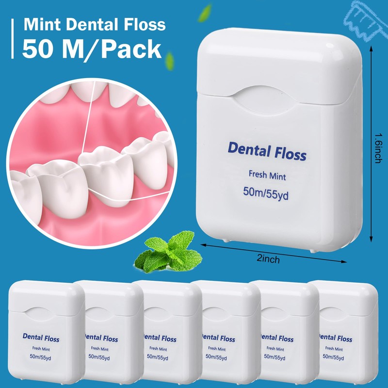 Honeydak 150 Pack Dental Floss Bulk Mint Flavored Floss 50m