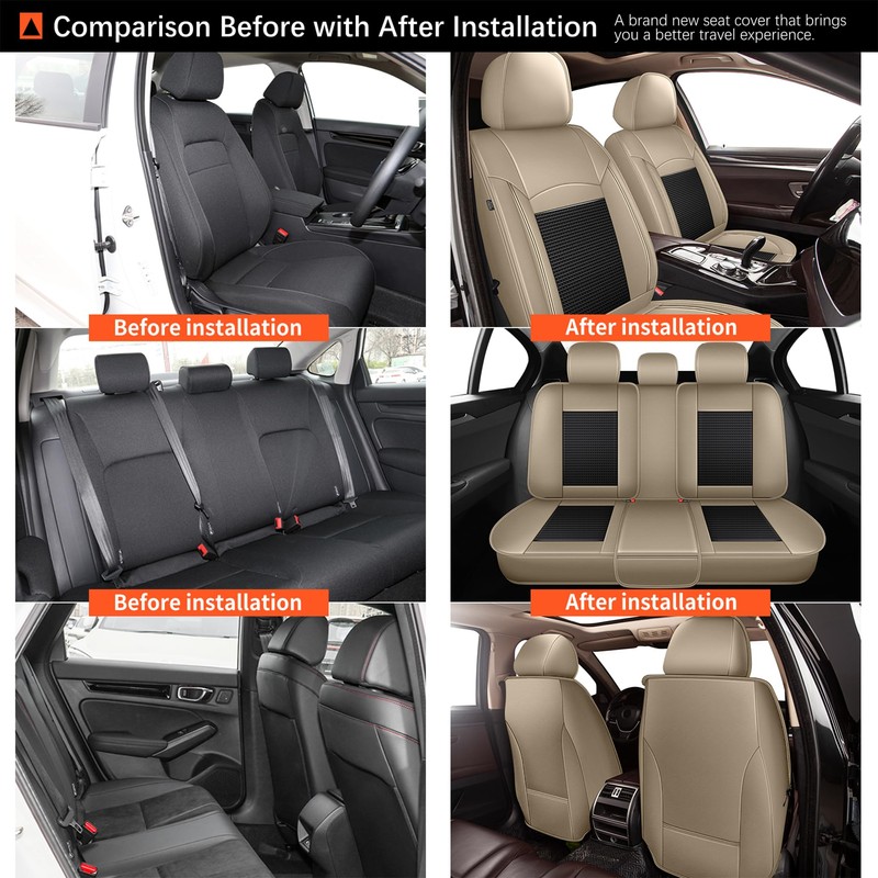 2 Front Car Seat Covers for Kia Sedona 2015-2021: Waterproof