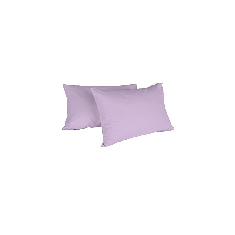 Italian Bed Linen Max Couple of Plain Color Pillowcases, 100%