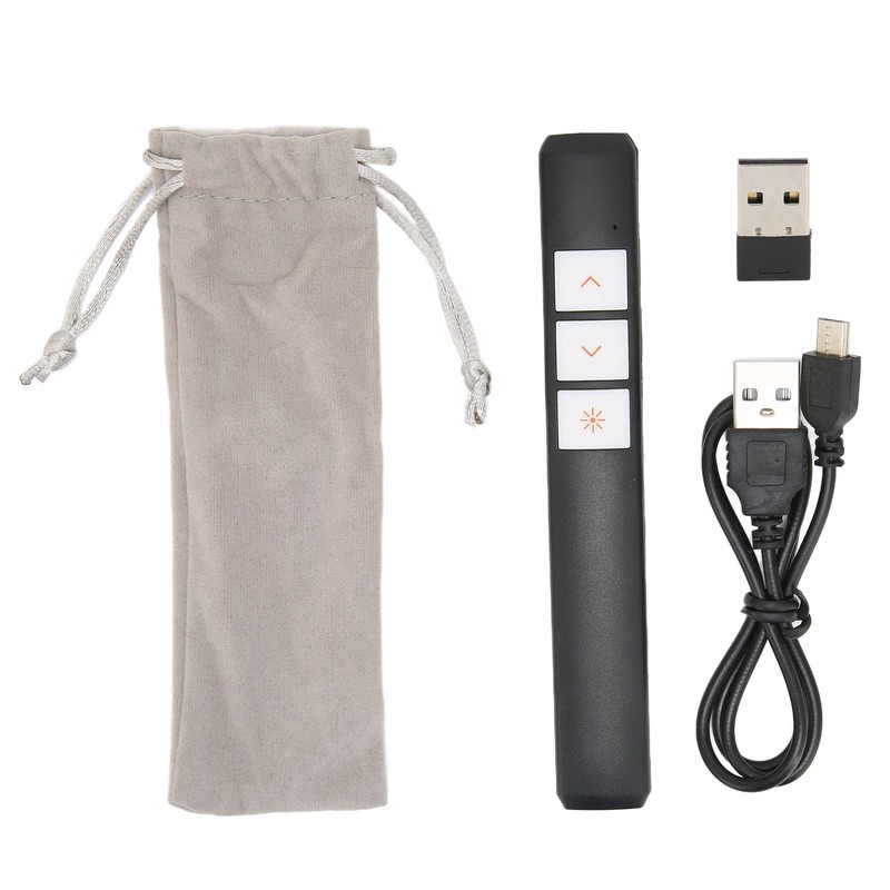 Presentation Clicker Ergonomic Handhold 2.4G Wireless USB Presenter with Receiver
