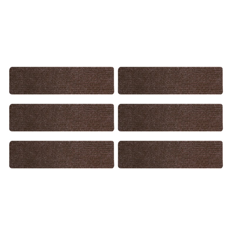 6pcs Stair Mat Self Adhesive Reusable Stair Mat Brown