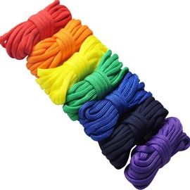 aufodara 7 Piece Paracord Rainbow Colours Bracelet Set Ropes Cords Nylon Rope DIY Handmade Weave for Bracelet Key Chain Knotting Pendant