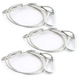 beamz SAF20 Metal Lighting Safety Cable Kit - 3x DJ Disco Equipment Security Wires, Steel Cables 70cm, Max Load 10kg for Lights, Fixtures, Stage Effects, Trussing & Entertainment Venues