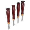 4pcs Leather Edgers Sharp Professional Trimming Working Kit with Wooden