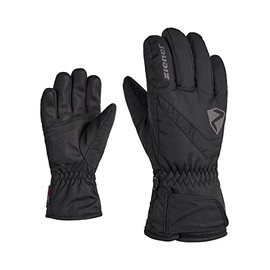 Ziener LORIKO Children's Ski Gloves, Winter Sports, Waterproof, Breathable, Black, 7.5